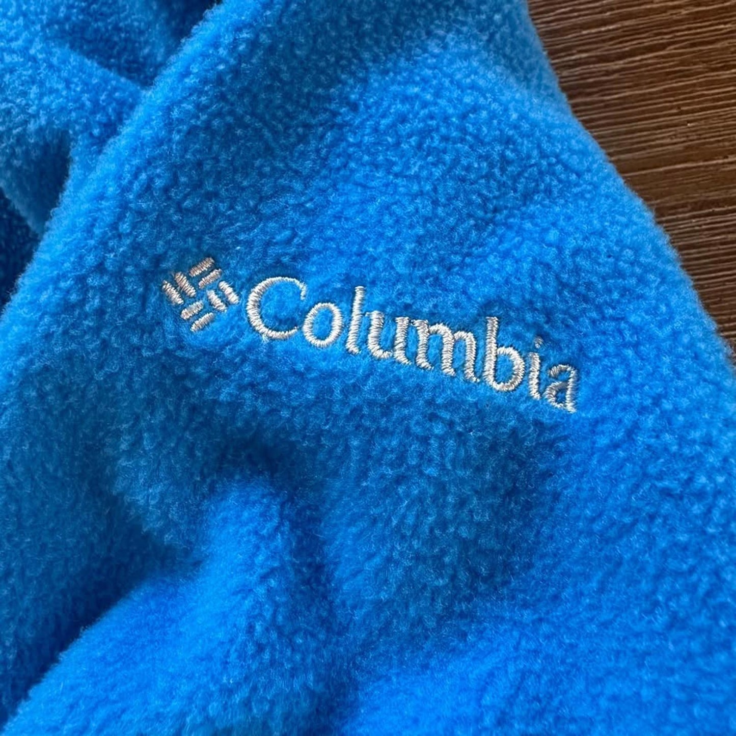 Columbia baby bright blue fleece bunting suit size 12-18 months