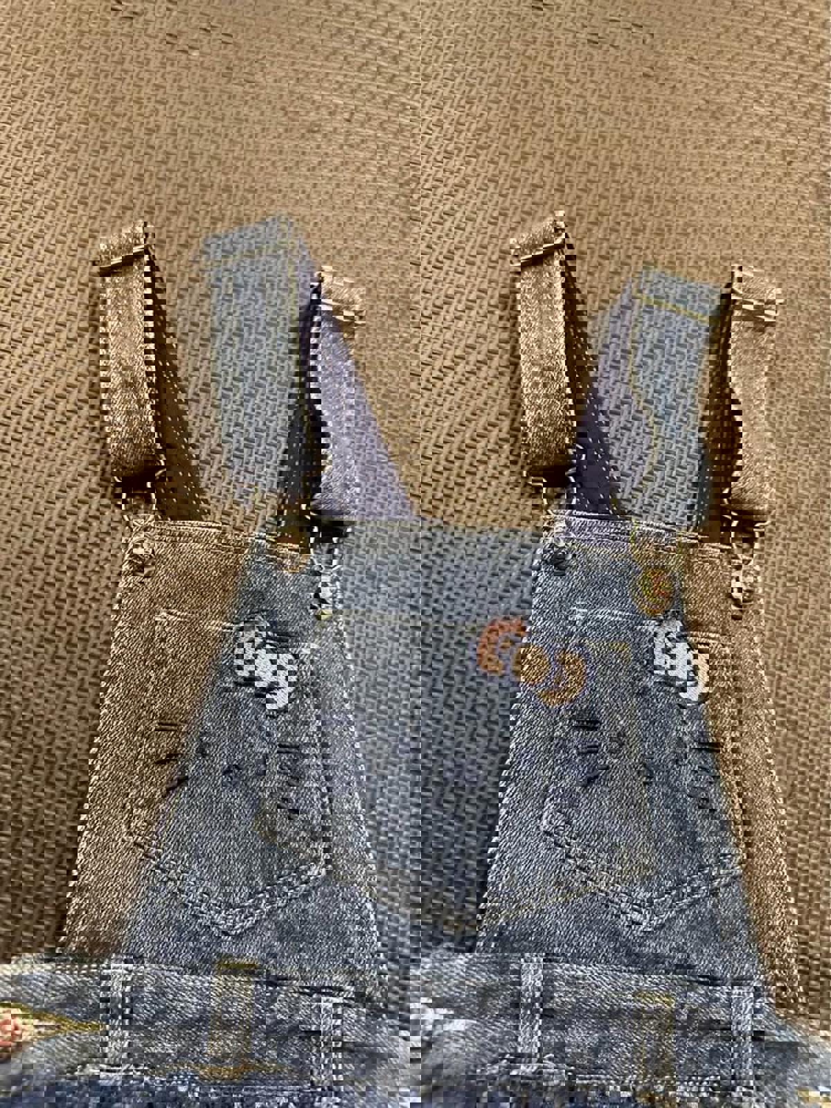 Hello Kitty girls denim overall dress with tulle skirt size 5