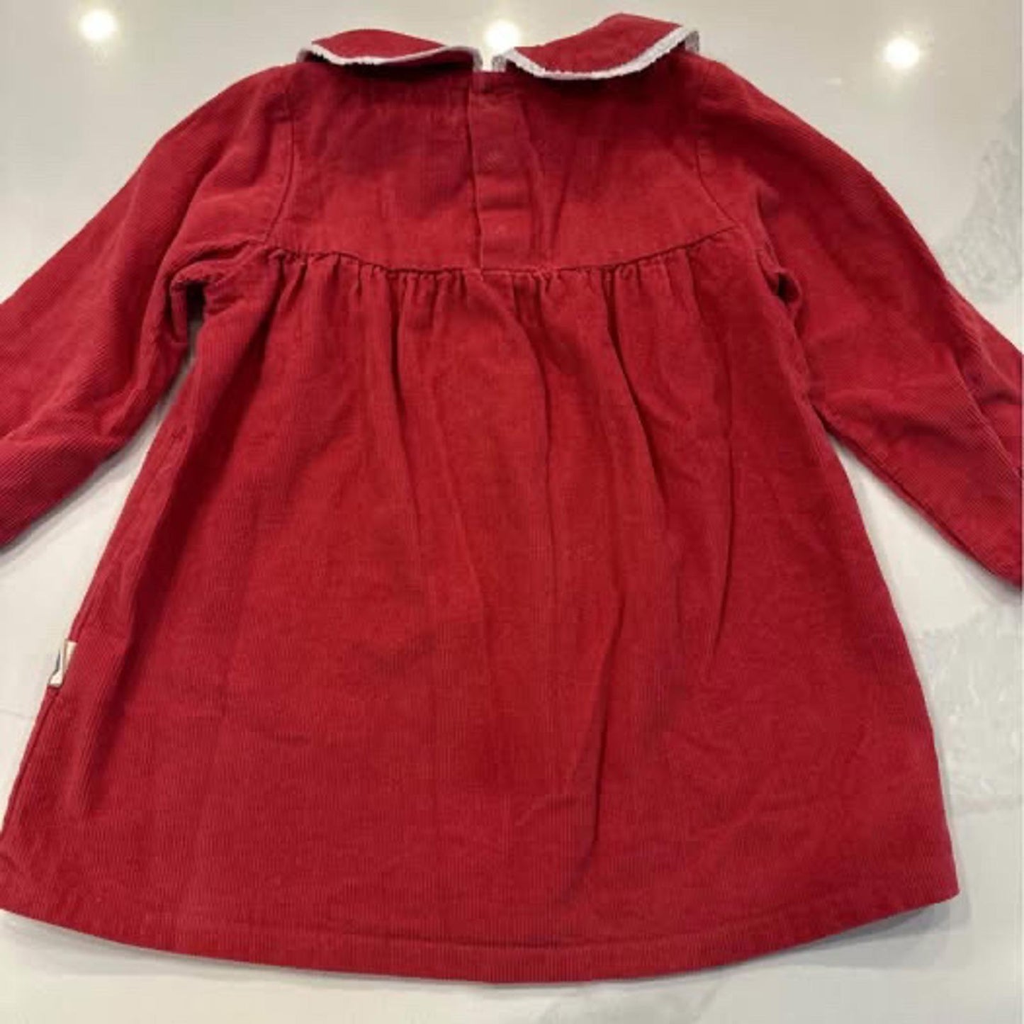 Rabbit + Bear 100% organic cotton long sleeve dress with collar