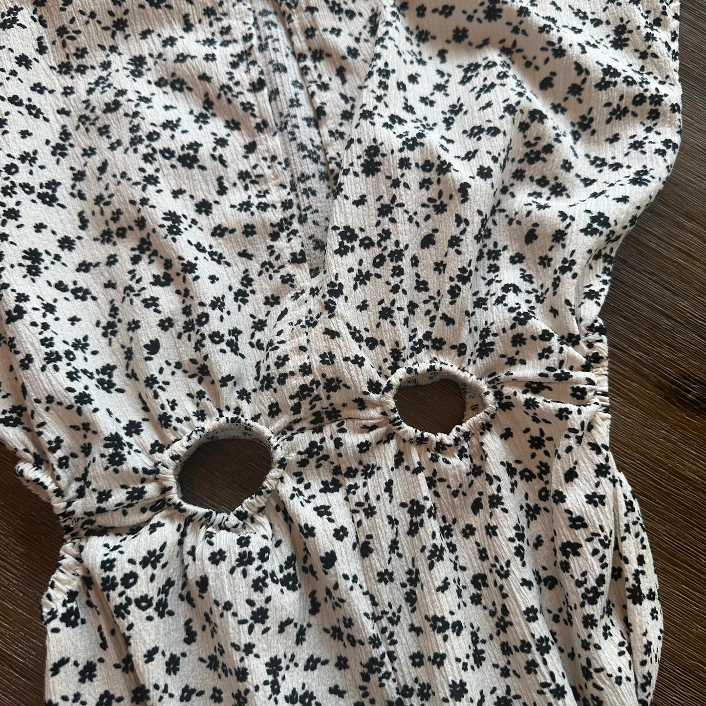 Zara girls kids cream & black jumpsuit with cutouts size 10