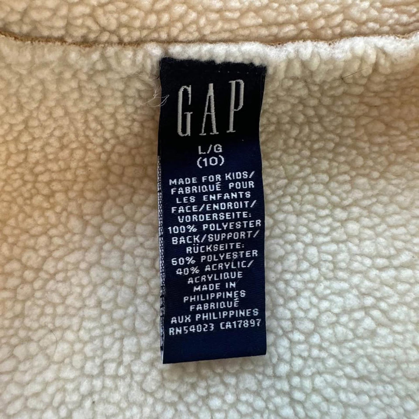 GAP kids Faux suede sherpa lined jacket/coat size Large (10)