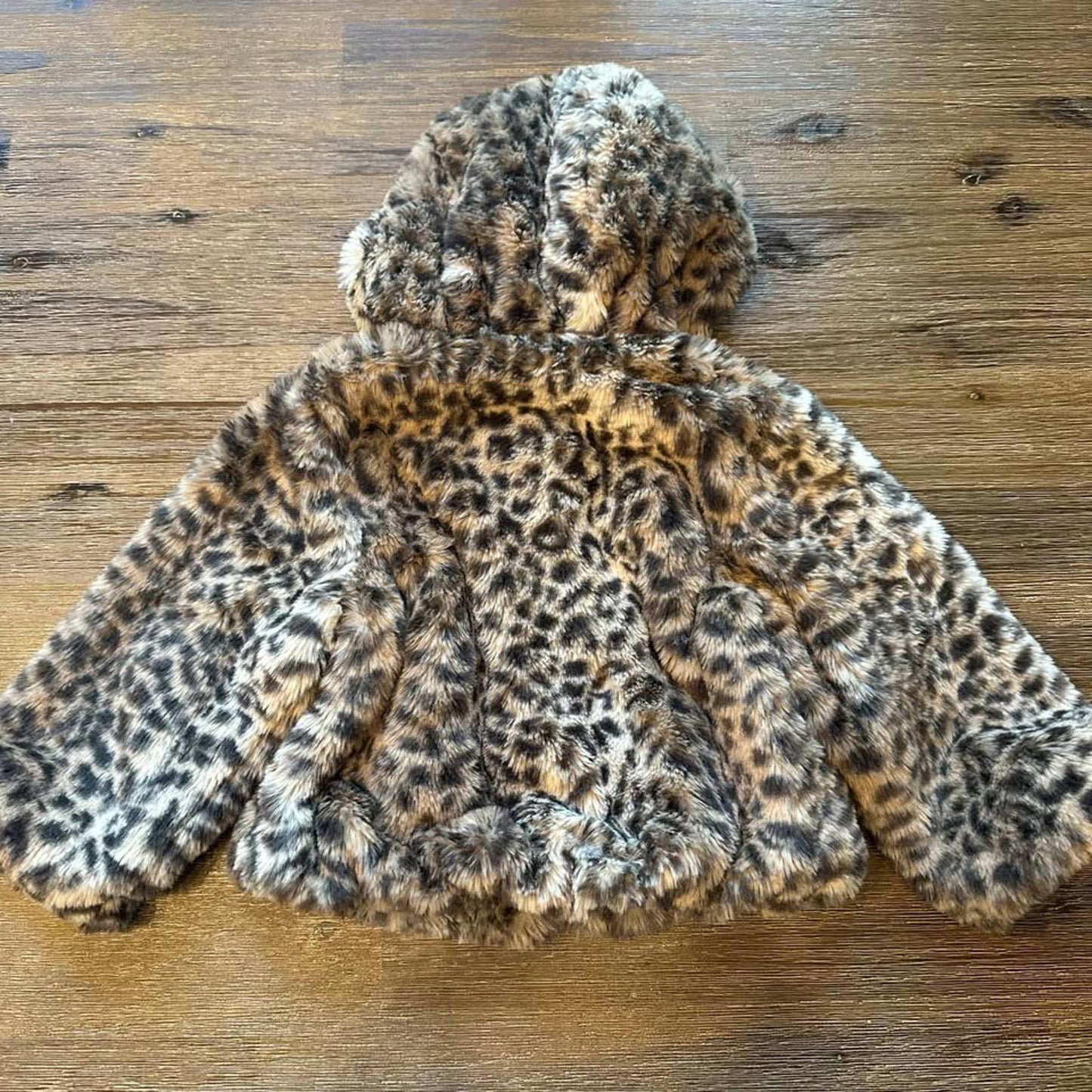 Liv & Lottie baby faux fur animal print coat size 12 months