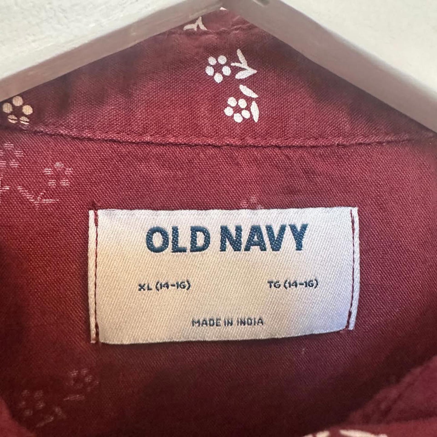 Old Navy girls burgundy dress with buttons XL(14-16)