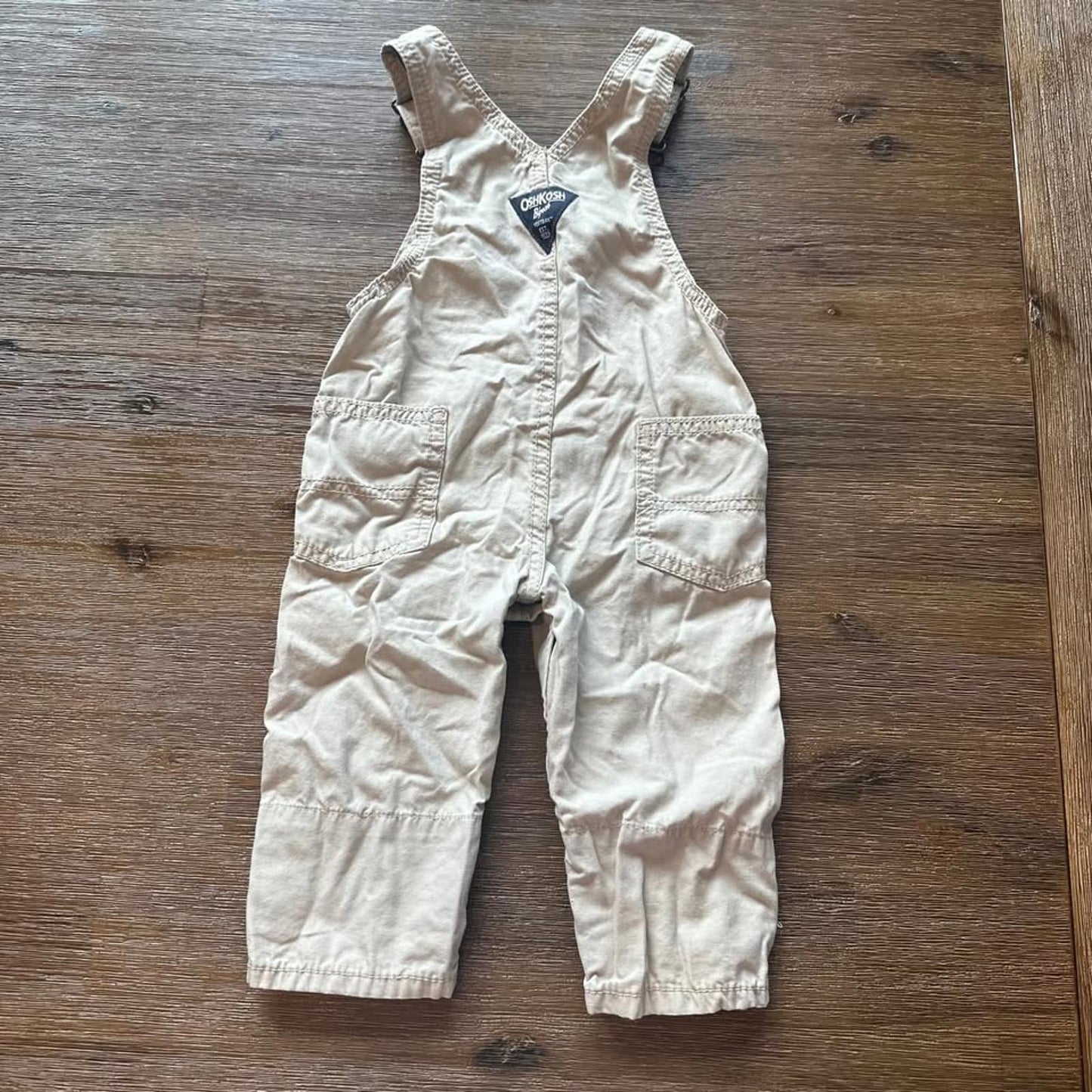 OshKosh B'gosh beige baby overalls size 12 months