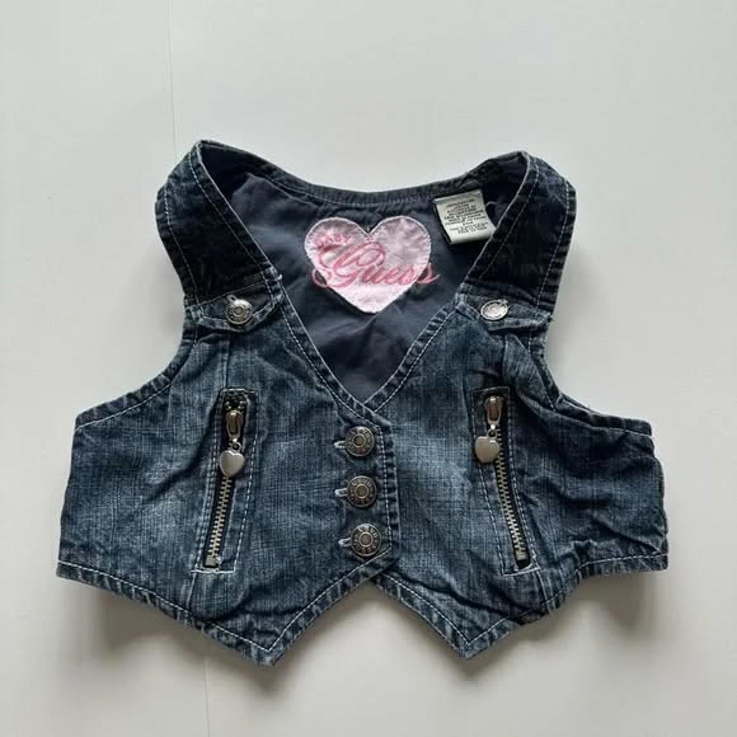 GUESS baby toddler sleeveless denim vest size 24 months