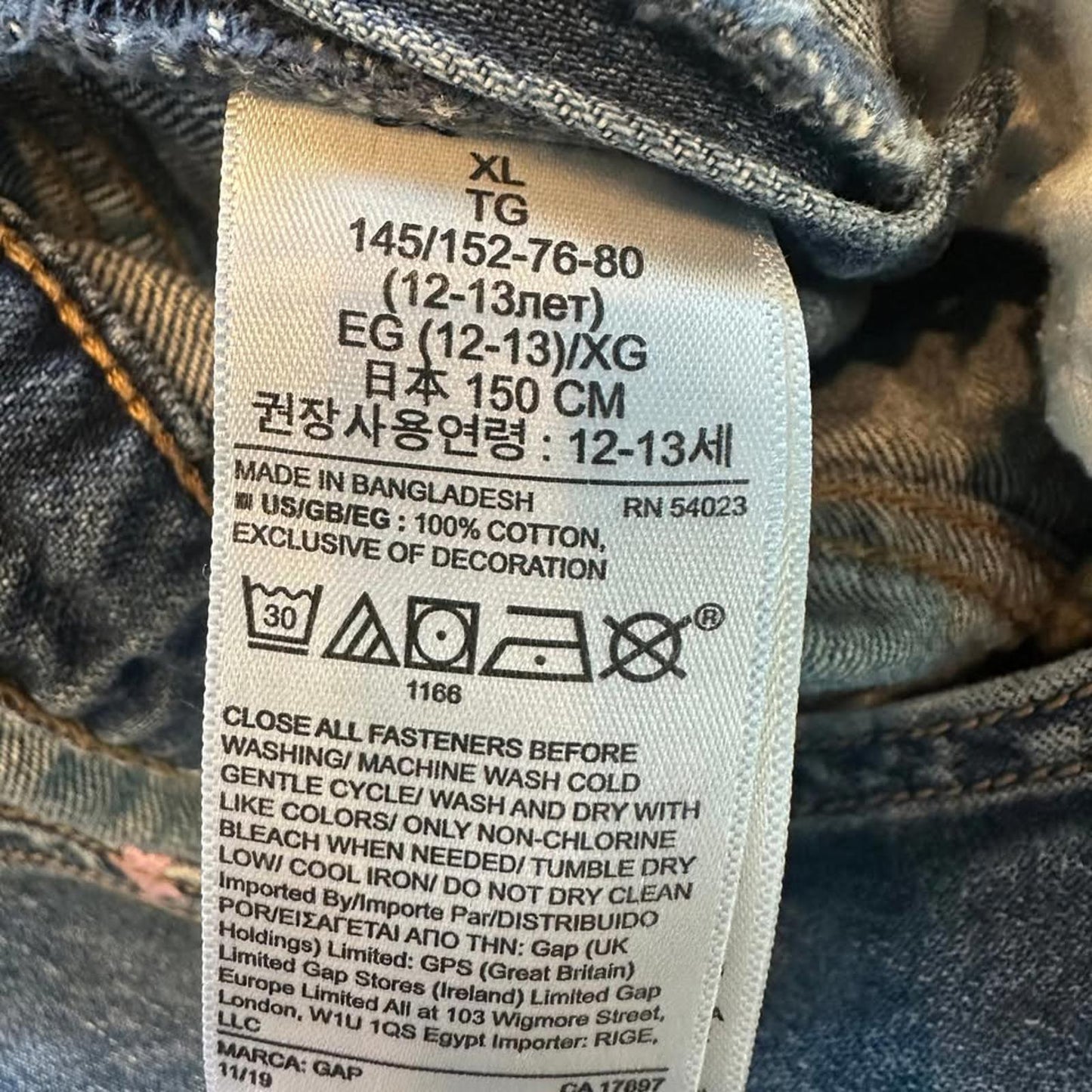 GAP kids star print denim short overalls shortalls size XL