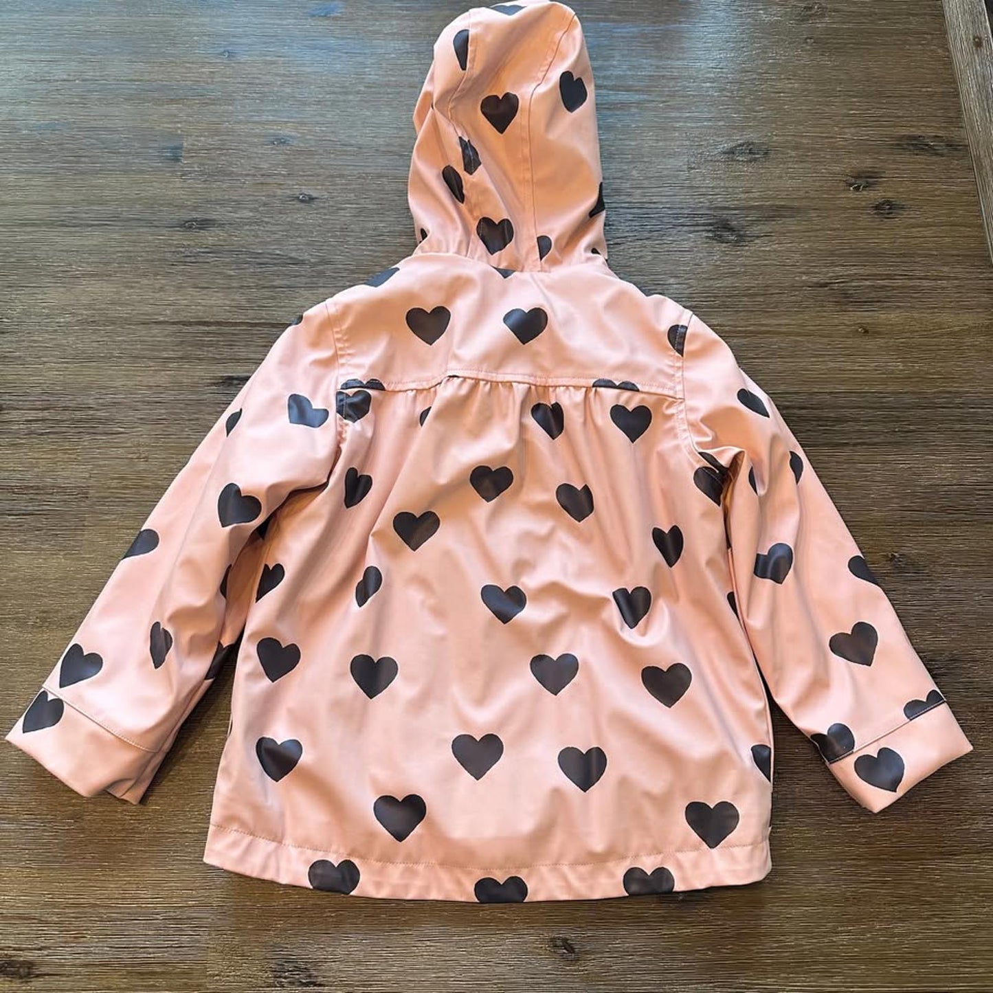 Liv & Lottie toddler pink heart print jacket with faux fur lining size 4T