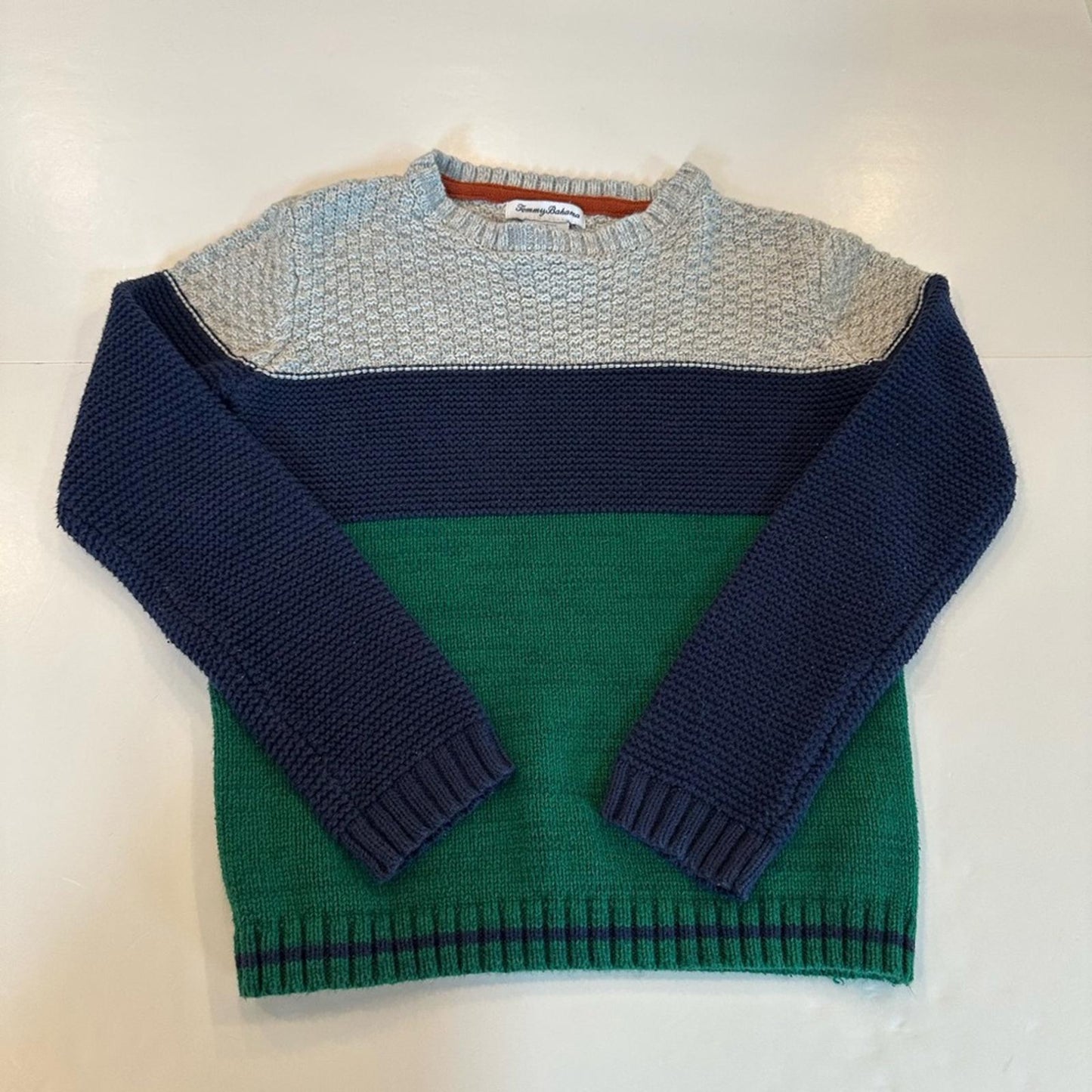 Tommy Bahama Boys Crewneck Knit Colorblock Sweater size M (7/8)