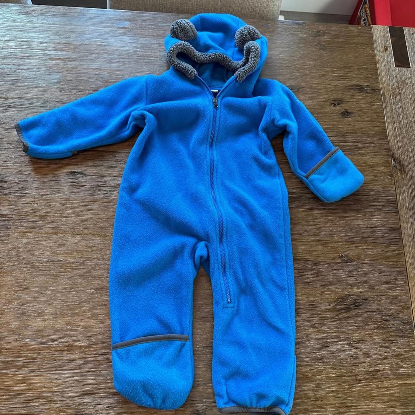 Columbia baby bright blue fleece bunting suit size 12-18 months