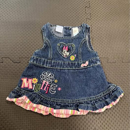 VTG Minnie Mouse denim dress size 6 months