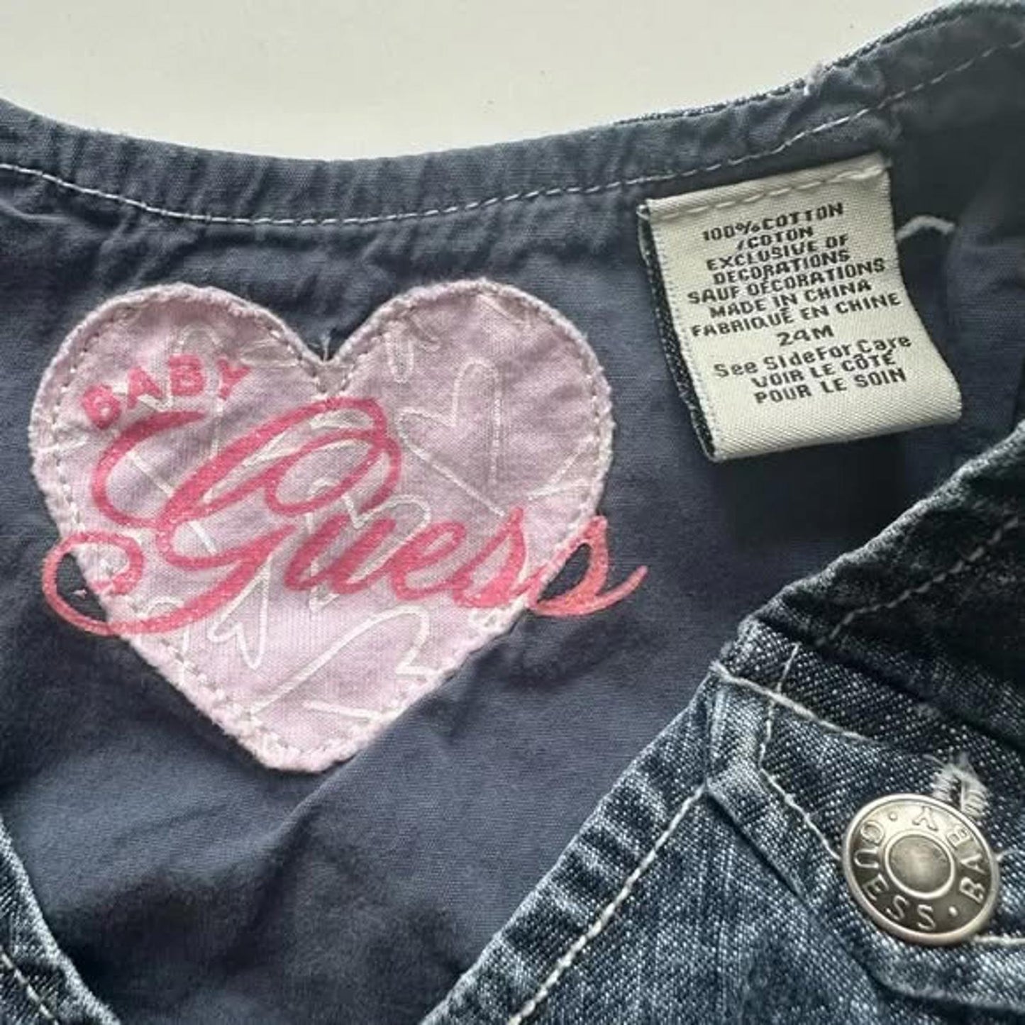 GUESS baby toddler sleeveless denim vest size 24 months