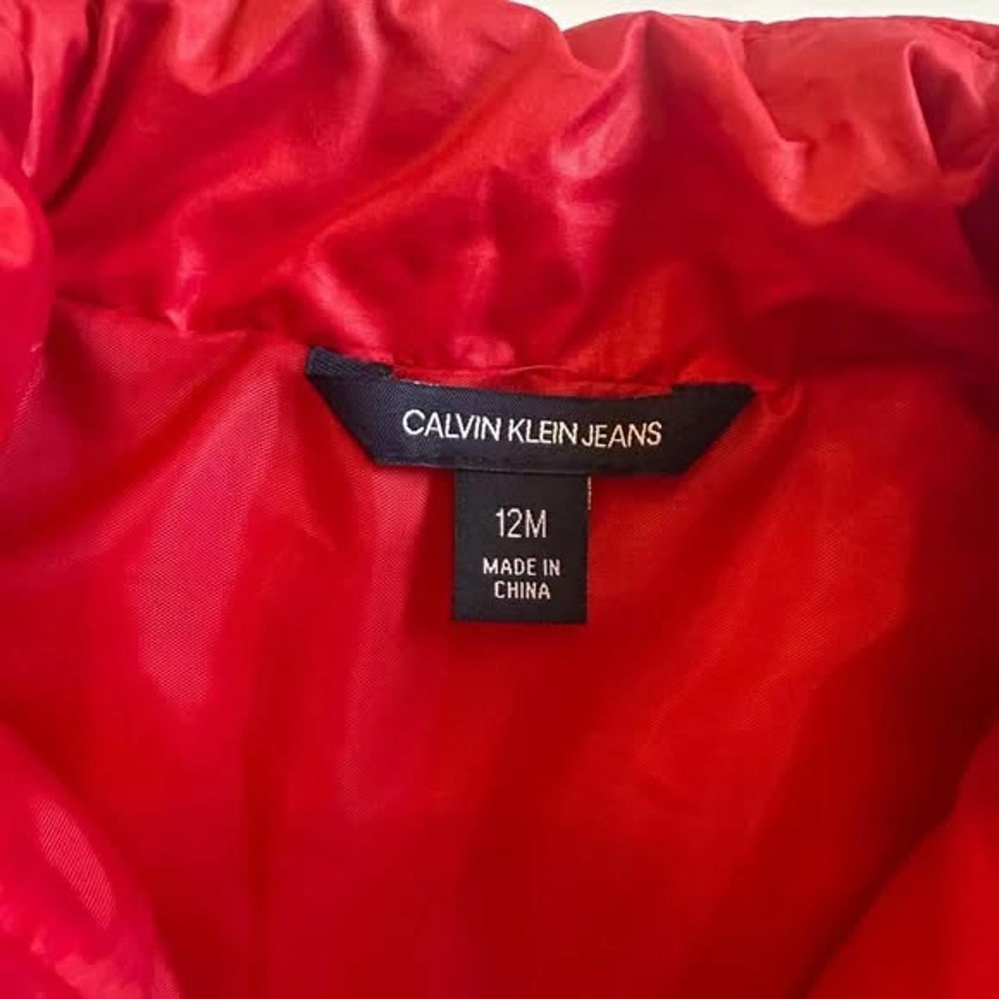 Calvin Klein red puffer vest size 12 months