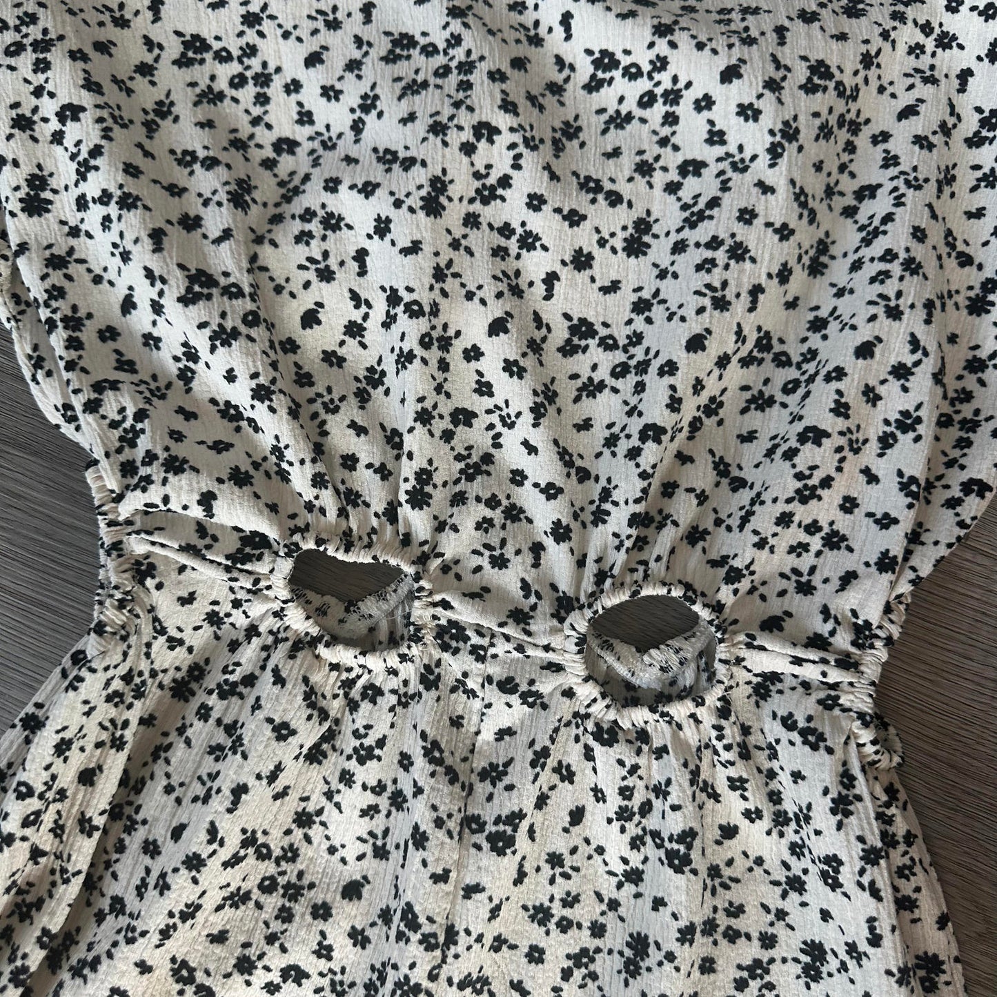 Zara girls kids cream & black jumpsuit with cutouts size 10