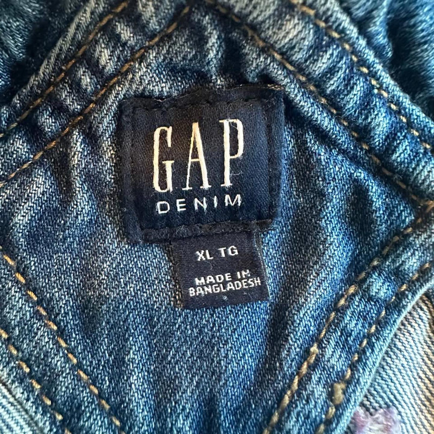GAP kids star print denim short overalls shortalls size XL